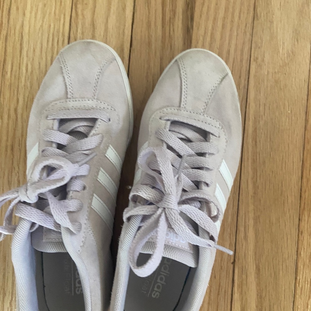 Adidas Beige Sneakers with White Stripes - Picture 3 of 5